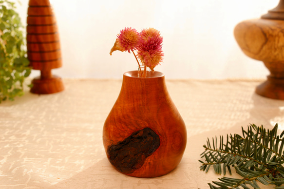 さくらんぼの花瓶でお花と香りのある日常を 木製 アロマ