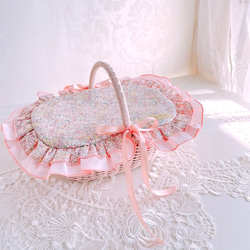 ふかふか蓋カバー&バスケット【ミシェル・ノスタルジックピンク