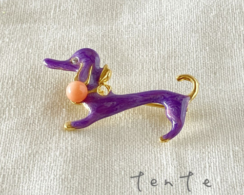 ANNA SUI ダックスフンド ブローチ ANNA SUI アナスイ ダックスフンド ブローチ 犬モチーフ レア