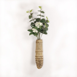 【温泉流木】子供の靴下のようなかわいい竹流木の壁掛け花器 花瓶 木製 流木インテリア 1枚目の画像
