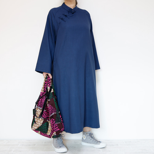フォーマル〜普段着にも◎ チャイナカラーワンピース シノワズリな衿元