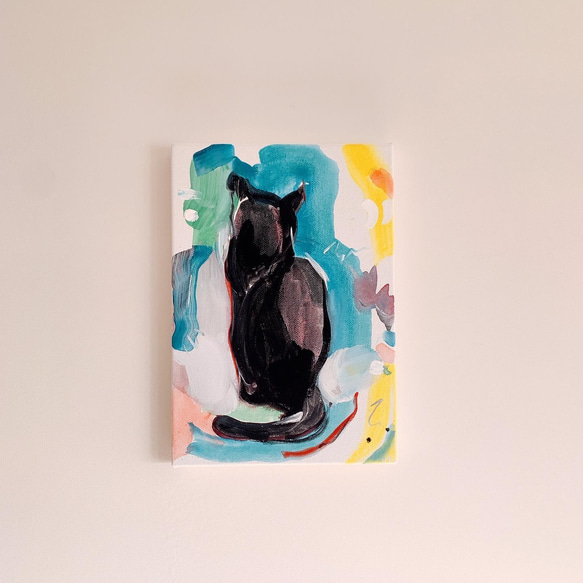 【原画】黒猫の絵 4枚目の画像