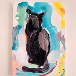 【原画】黒猫の絵 3枚目の画像