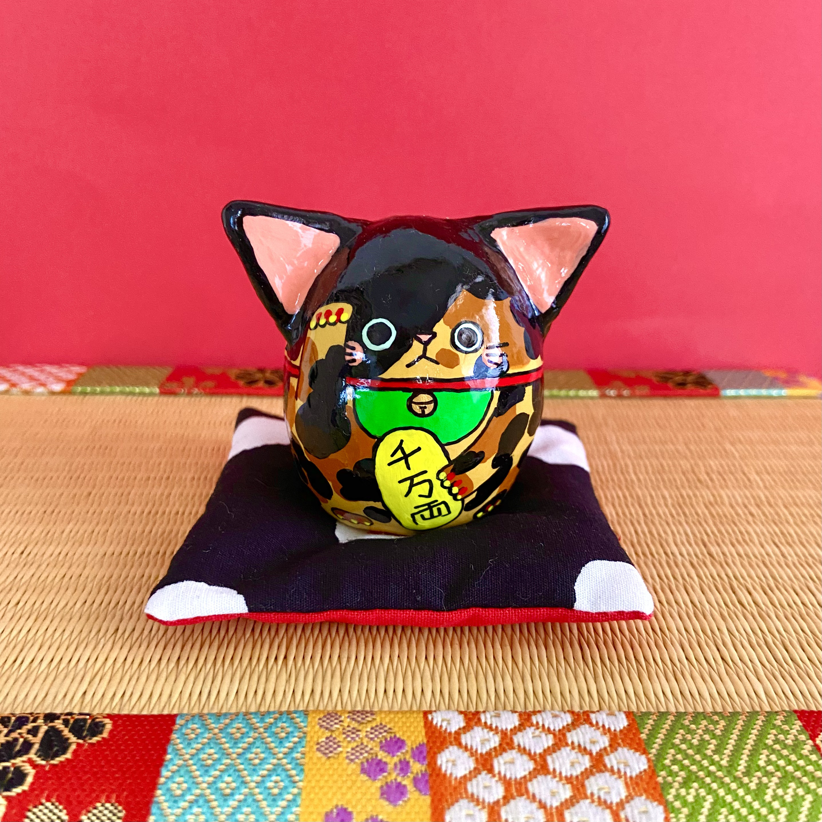 ブルー招き猫【大】