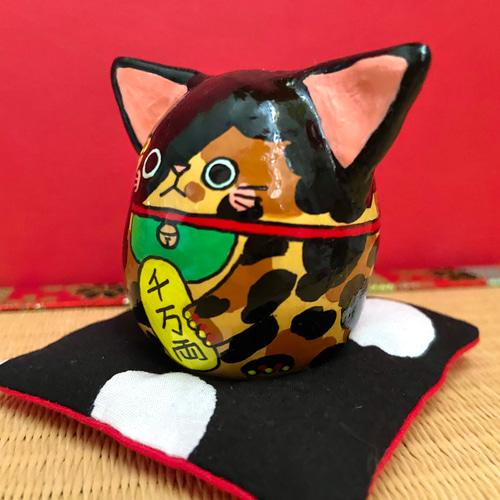 招き猫　大 招き猫猫【大】サビ猫／招財貓【大】 その他アート megumix 通販