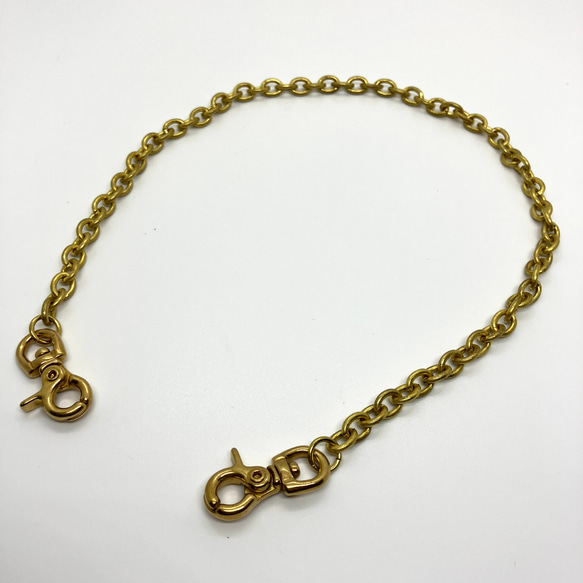 ウォレットチェーン/50cm】 真鍮素材 細身 小判チェーン アクセサリー