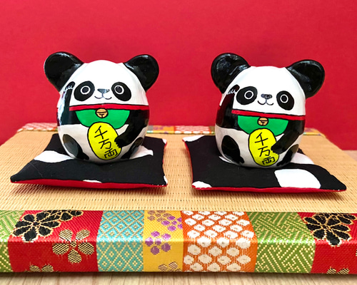招きパンパン【大】パンダ／招財貓【大的】貓熊 招き猫 megumix 通販