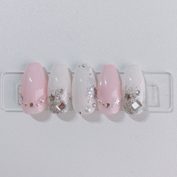 【No.021】♡ネイルチップ♡千鳥柄♡ピンクネイル♡リボンネイル♡ニットネイル 千鳥柄✕リボン ピンクネイル ネイルチップ（つけ爪） 猫背 通販