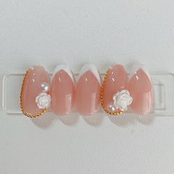 千鳥柄✕リボン ピンクネイル ネイルチップ（つけ爪） 猫背 通販