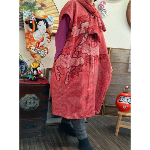 上質 総絞りの着物からのチュニック 着物リメイク チュニック 着物