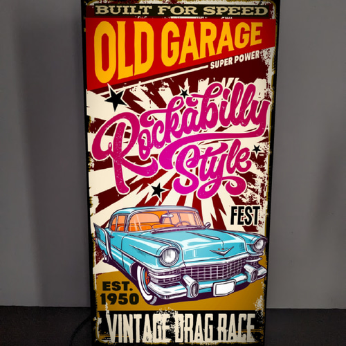 Lサイズ】オールディーズ ガレージ アメ車 ロカビリー ドラッグレース