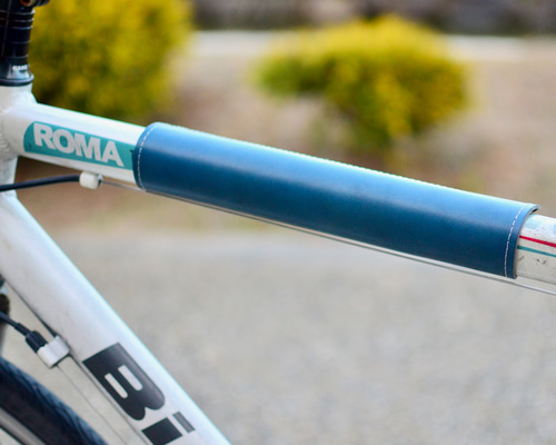 本体ヌメ革 レザー 自転車 トップチューブカバーフレームカ