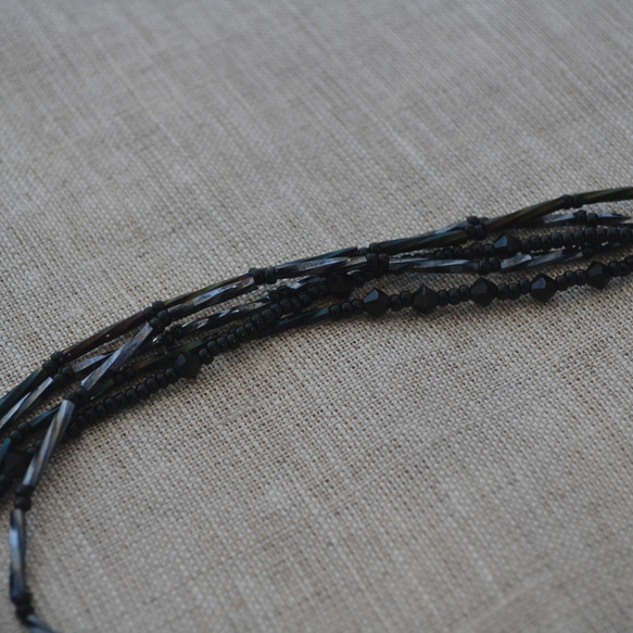 BLACK choker necklace 5line チョーカー 4枚目の画像