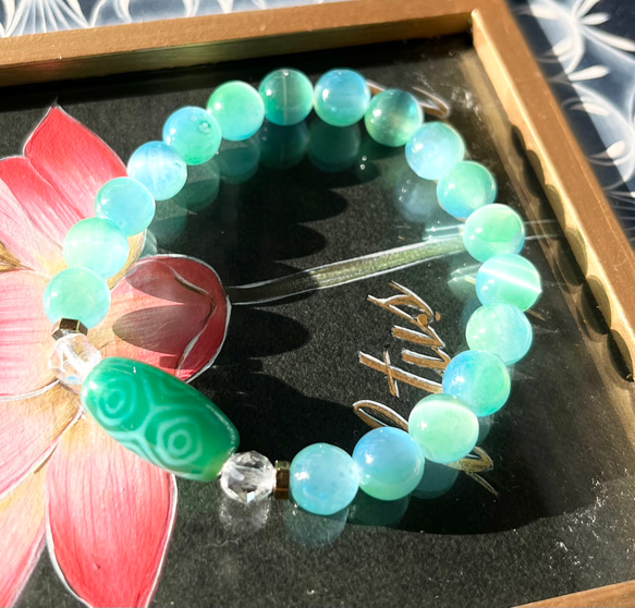 特別出品 開光 龍眼天珠 緑 ブレスレット dzi ＊ ΚΑйON ＊ 通販