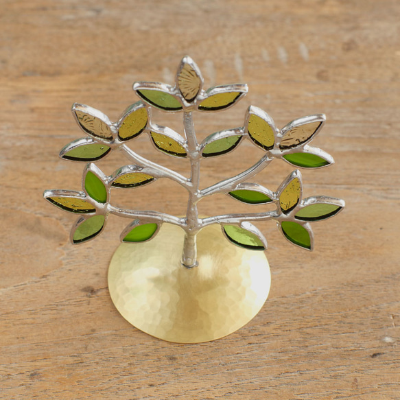 芽吹く木　（真鍮ベース・ステンドグラス） 4枚目の画像
