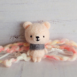 羊毛フェルト】くまきち 小さな友達マスコット 子ぶたピンク 羊毛