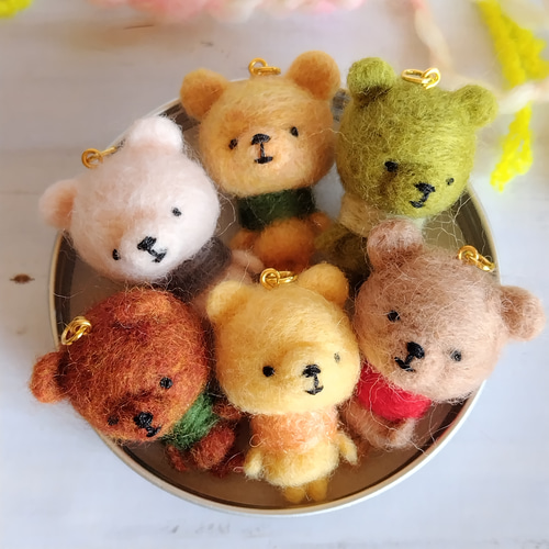 羊毛フェルト】くまきち 小さな友達マスコット 子ぶたピンク