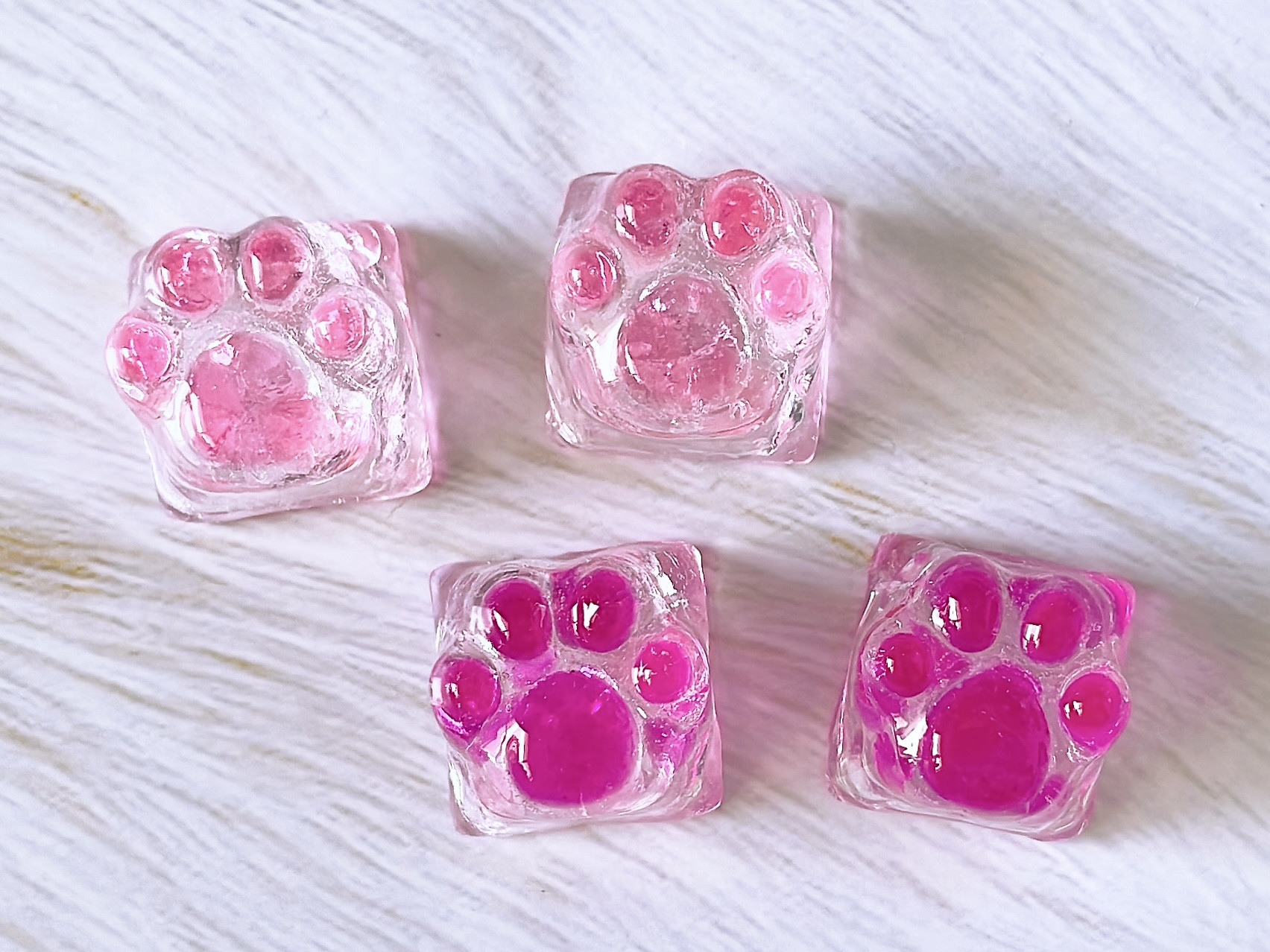 【オーダーページ】肉球キーキャップ　ピンク ZOMO PLUS(ゾモプラス) 肉球キーキャップ ABS製 ホワイト×ピンク