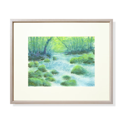 パステル画（原画）内灘砂丘・夕陽。 内灘砂丘・夕焼け（パステル画・マット紙付き） 絵画 パステル画