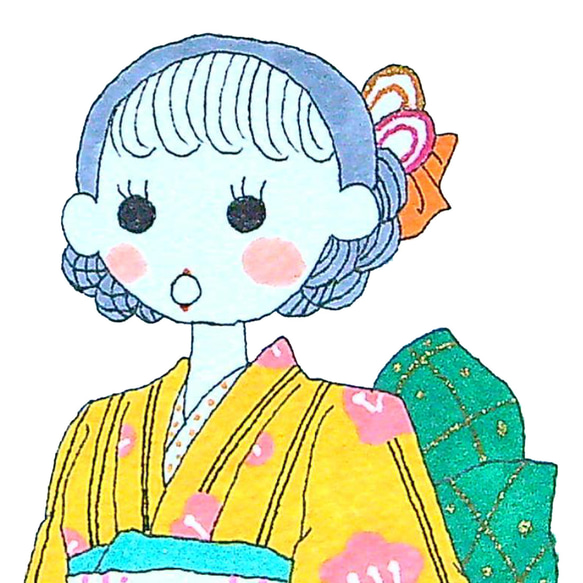 オリジナルイラスト　振袖ちゃん 1枚目の画像