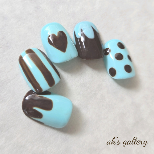 チョコミントネイル ネイルチップ（つけ爪） ak's gallery 通販