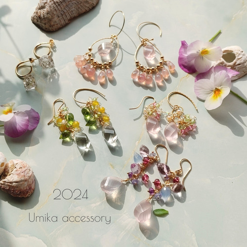 minakusi 工房ミナクシ 天然石 ピアス H.P.Franceアガット minakusi 工房ミナクシ 天然石 片耳ピアス H.P.Franceアガット