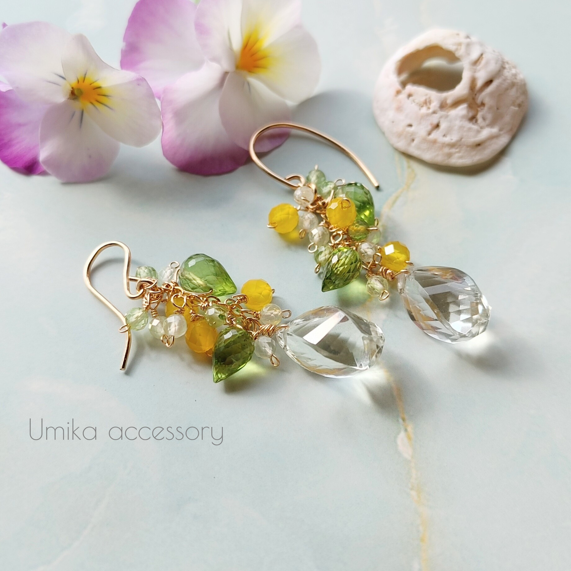 maumaumau様◆専用グリーンアメシスト/MOPトリプレット×トパーズピアス Day and Night (Shizuku) アメリカンピアス – マザーハウス 公式