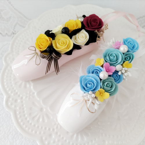 受注製作】お好きな色で♪トゥシューズ＊クレイフラワー＊バレエ発表会