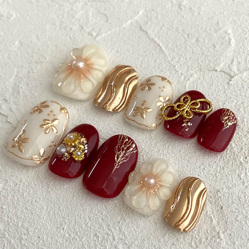 受注製作＞No.011 振袖ネイル 成人式 袴 卒業式 前撮り 後撮り 着物