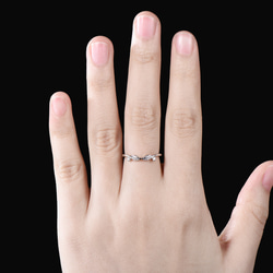 ユニークなリーフリング モアッサナイト 自然をインスピレーションにしたリング 925 スターリングシルバー 結婚指輪 5枚目の画像