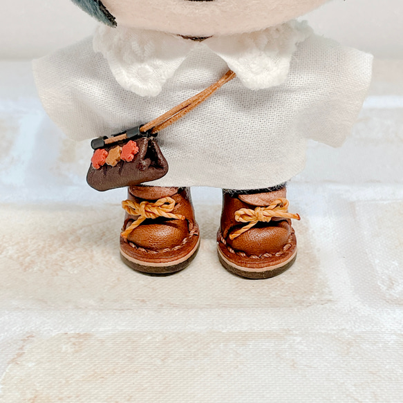 ぬい靴 10㎝〜12㎝ぬいちゃん用 本革 チョコ ぬいぐるみ ちびまる 通販