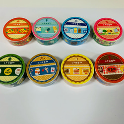 昔懐かしマスキングテープ レトロアニマル×お菓子柄 6種セット