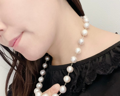 天然虹色バロック本真珠　異形真珠　無調色　ネックレス　ガチョウ白鳥　ハンドメイド 天然虹色バロック本真珠 異形真珠 無調色 ハンドメイド パール