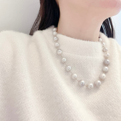 白蝶バロックパール シャンクネックレス ネックレス・ペンダント