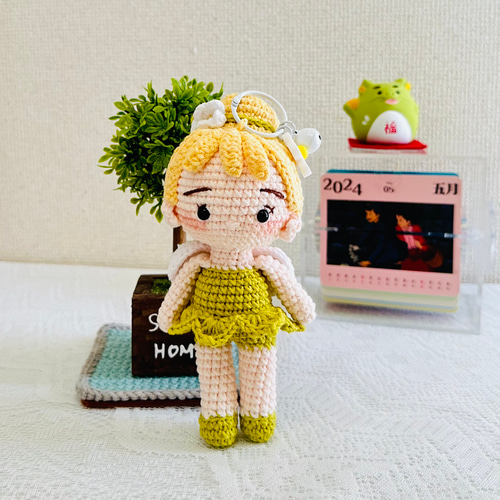 編みぐるみ 妖精 かぎ針編み Baby Fairy ハンドメイド あみぐるみ 1月9  