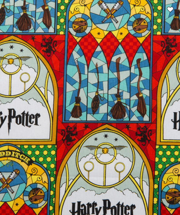 ハリーポッター ステンドグラス柄 110cm x 90cm USAコットン