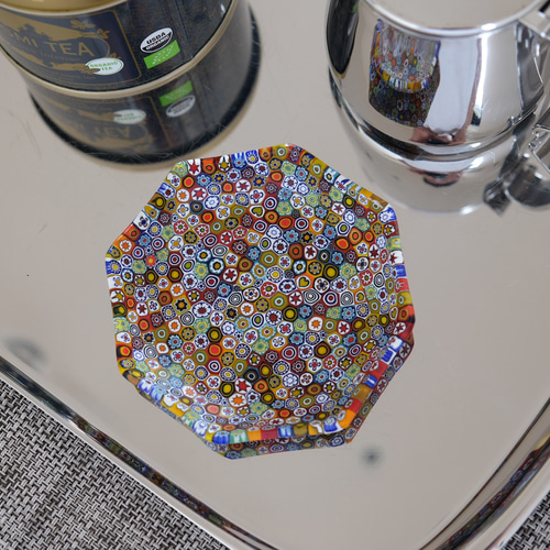 102 ベネチアンガラス　ミルフィオリ　プレート　小皿 ベネチアンガラス ヴェネチアンガラス ミルフィオリ お皿 プレート