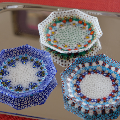 MURANO ムラノガラス ベネチアンガラス ミルフィオリ トレー 小皿 MURANO ムラノガラス ベネチアンガラス ミルフィオリ トレー