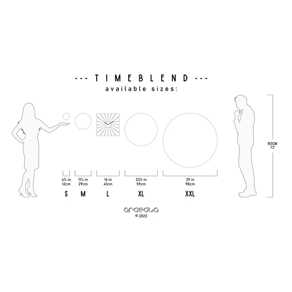 TimeBlend 黄色长方形挂钟，41 厘米 第7張的照片