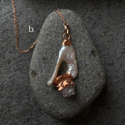 3種類の天然石ネックレス（淡水パール、クラスター水晶、アメジスト） 9枚目の画像