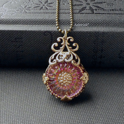 大粒20mm ヴィンテージ サフィレット サフィリーン 花のフィリグリー