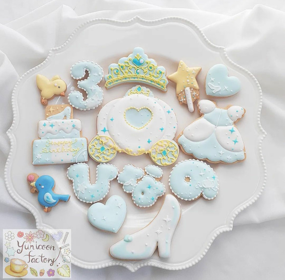 アイシングクッキー　リラページ シンデレラ♡アイシングクッキーDXフルセット 【お誕生日