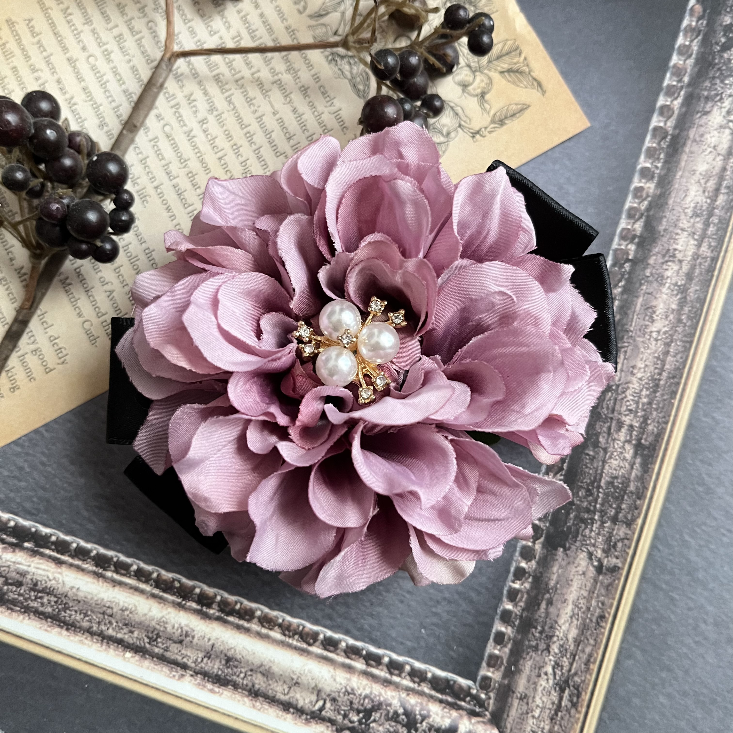 No.11 ナチュラルハンドメイドコサージュ2Wayピン 卒業式入学式 花髪  