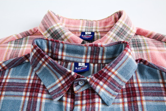 レディース*メンズ兼用·春と秋の新作レトロなチェックシャツゆったり長袖シャツ W146 15枚目の画像