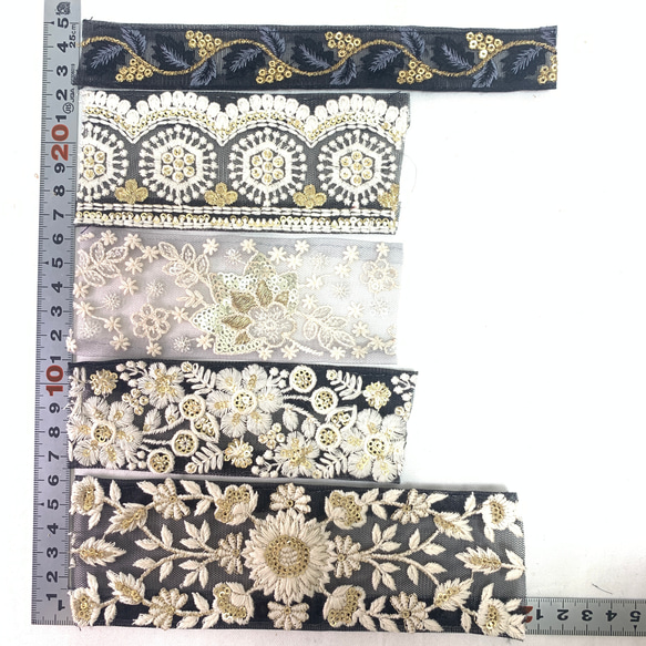 インド刺繍リボン　ハギレパック　C-128 3枚目の画像