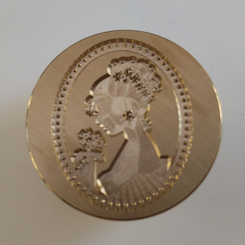 シーリングスタンプ ヘッド 花を持つ淑女の横顔 はんこ・スタンプ