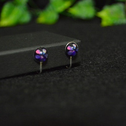 雨粒・紫のイヤリング 2枚目の画像