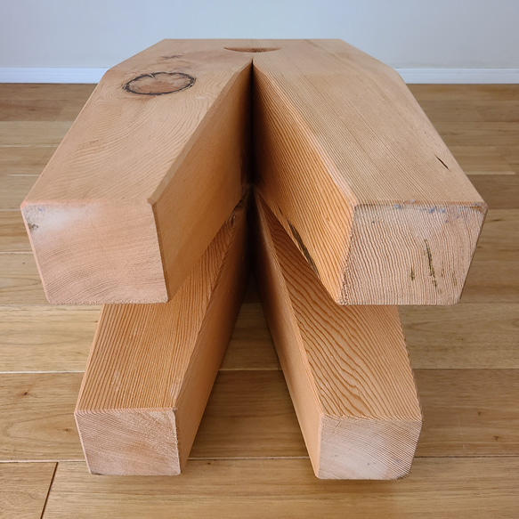 【1点のみ】彫刻のようなスツール　ピーラー　米松　椅子　花台　サイドテーブル　無垢　天然　自然　木製　置物　オブジェ 16枚目の画像