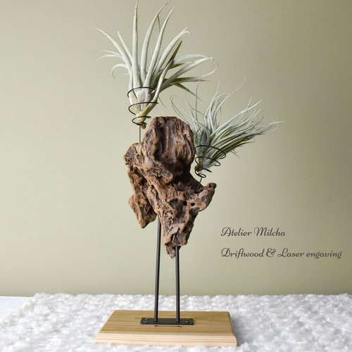 流木エアプランツスタンド（アイアン仕立て） 一輪挿し・花瓶・花器