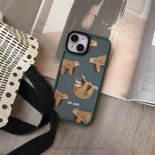 iPhone 17/16/15/14/13/12/SE3 ラブ スリーピー ナマケモノ マット